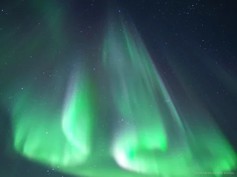 Convidados no convés observando a aurora boreal no cruzeiro noturno de Tromso